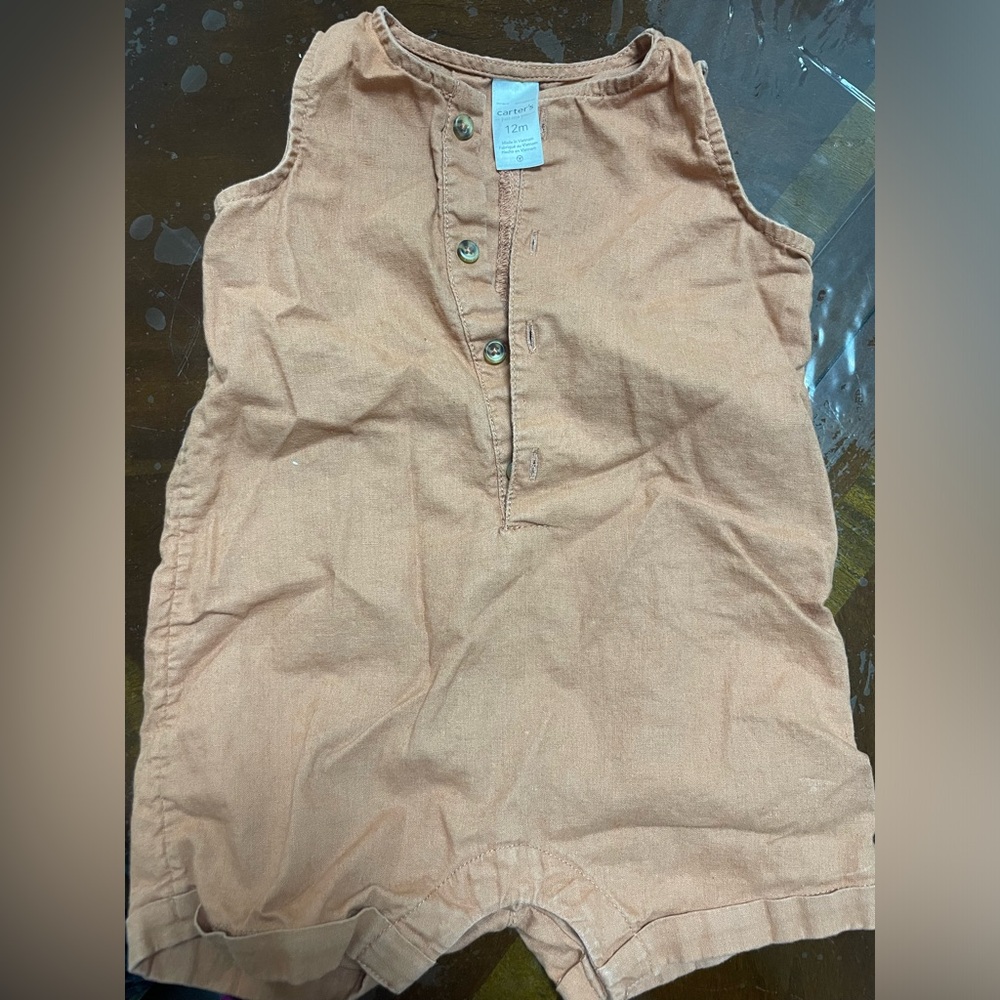 Carter's Tan Sleeveless One Piece
